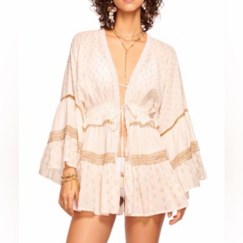 Ramy Brook Cream and Gold Mini Dress